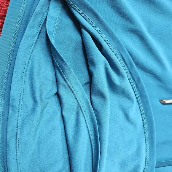 Teal Turquoise Lace-Up Tank Top - Picture 5 of 6